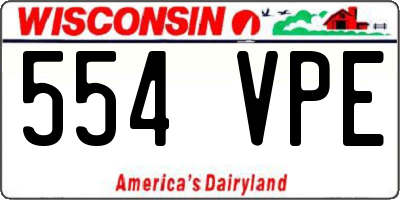 WI license plate 554VPE