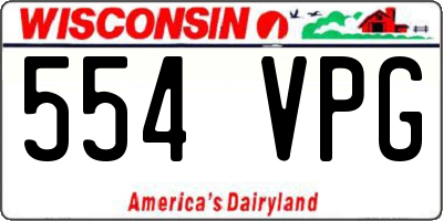 WI license plate 554VPG