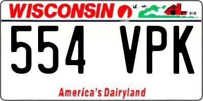 WI license plate 554VPK
