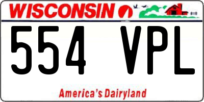WI license plate 554VPL