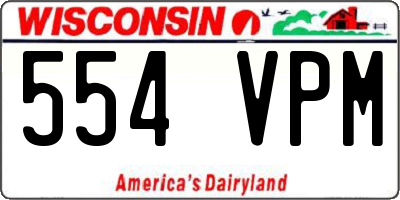WI license plate 554VPM