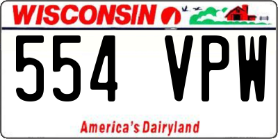 WI license plate 554VPW