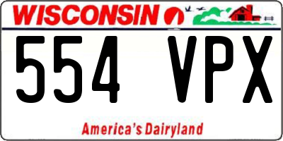 WI license plate 554VPX