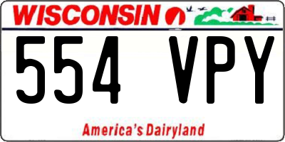 WI license plate 554VPY