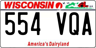 WI license plate 554VQA