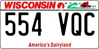 WI license plate 554VQC