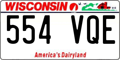 WI license plate 554VQE