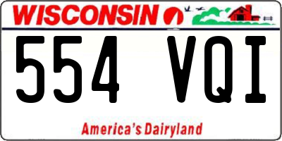 WI license plate 554VQI