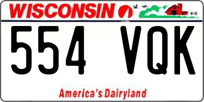 WI license plate 554VQK