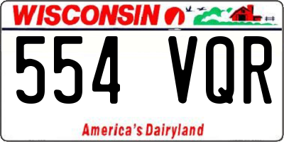 WI license plate 554VQR