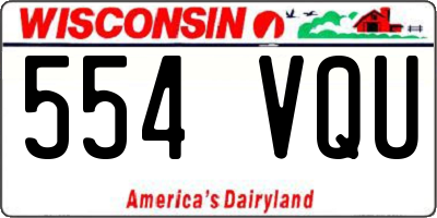 WI license plate 554VQU