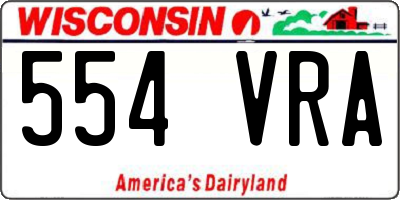 WI license plate 554VRA