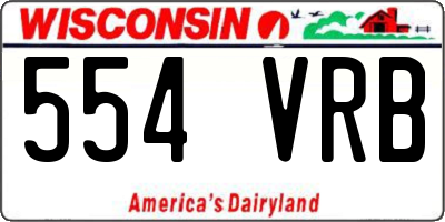 WI license plate 554VRB