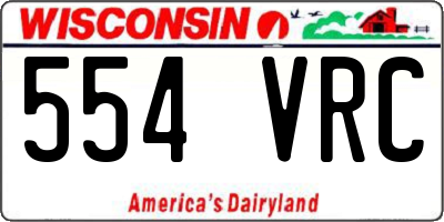 WI license plate 554VRC