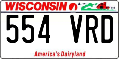 WI license plate 554VRD