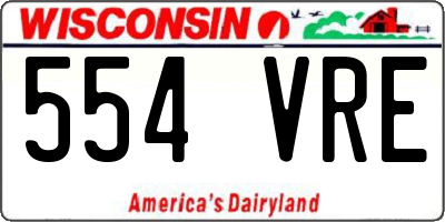 WI license plate 554VRE