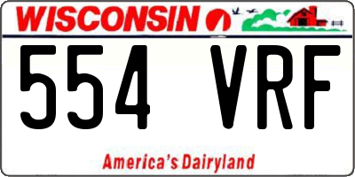 WI license plate 554VRF