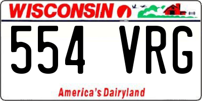 WI license plate 554VRG