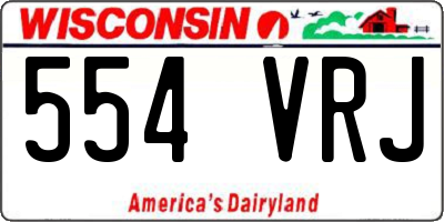 WI license plate 554VRJ