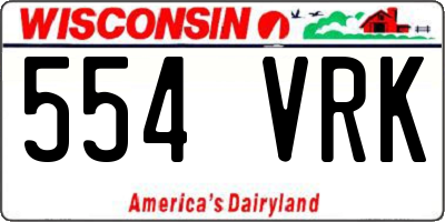 WI license plate 554VRK