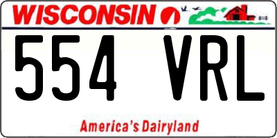 WI license plate 554VRL