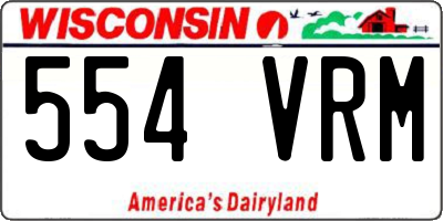 WI license plate 554VRM