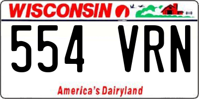 WI license plate 554VRN