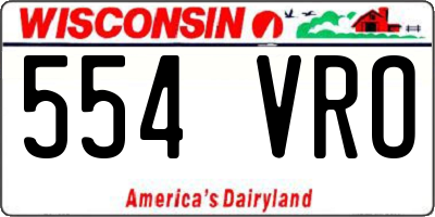 WI license plate 554VRO