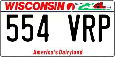 WI license plate 554VRP