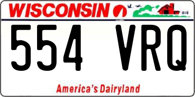 WI license plate 554VRQ