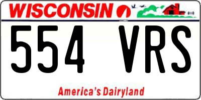 WI license plate 554VRS