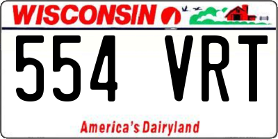 WI license plate 554VRT