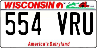 WI license plate 554VRU