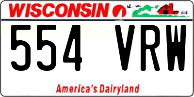 WI license plate 554VRW