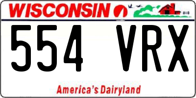 WI license plate 554VRX
