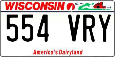 WI license plate 554VRY