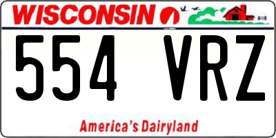 WI license plate 554VRZ