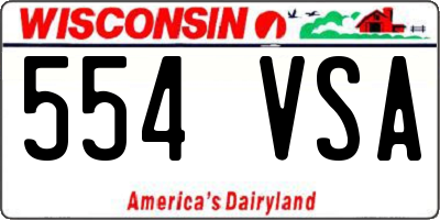 WI license plate 554VSA