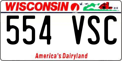 WI license plate 554VSC