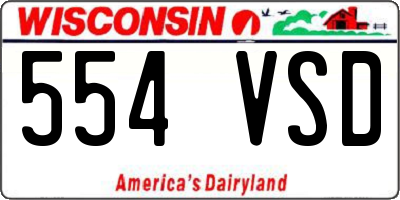 WI license plate 554VSD
