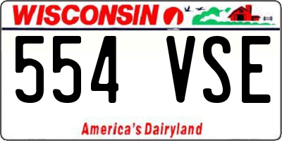 WI license plate 554VSE