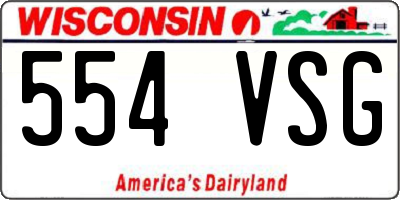 WI license plate 554VSG