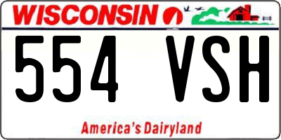 WI license plate 554VSH