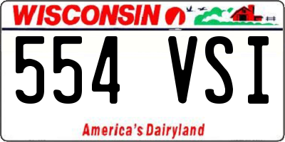 WI license plate 554VSI