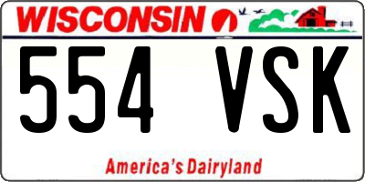 WI license plate 554VSK