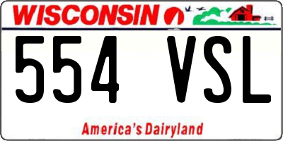 WI license plate 554VSL