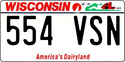 WI license plate 554VSN