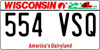 WI license plate 554VSQ