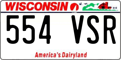 WI license plate 554VSR