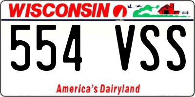 WI license plate 554VSS